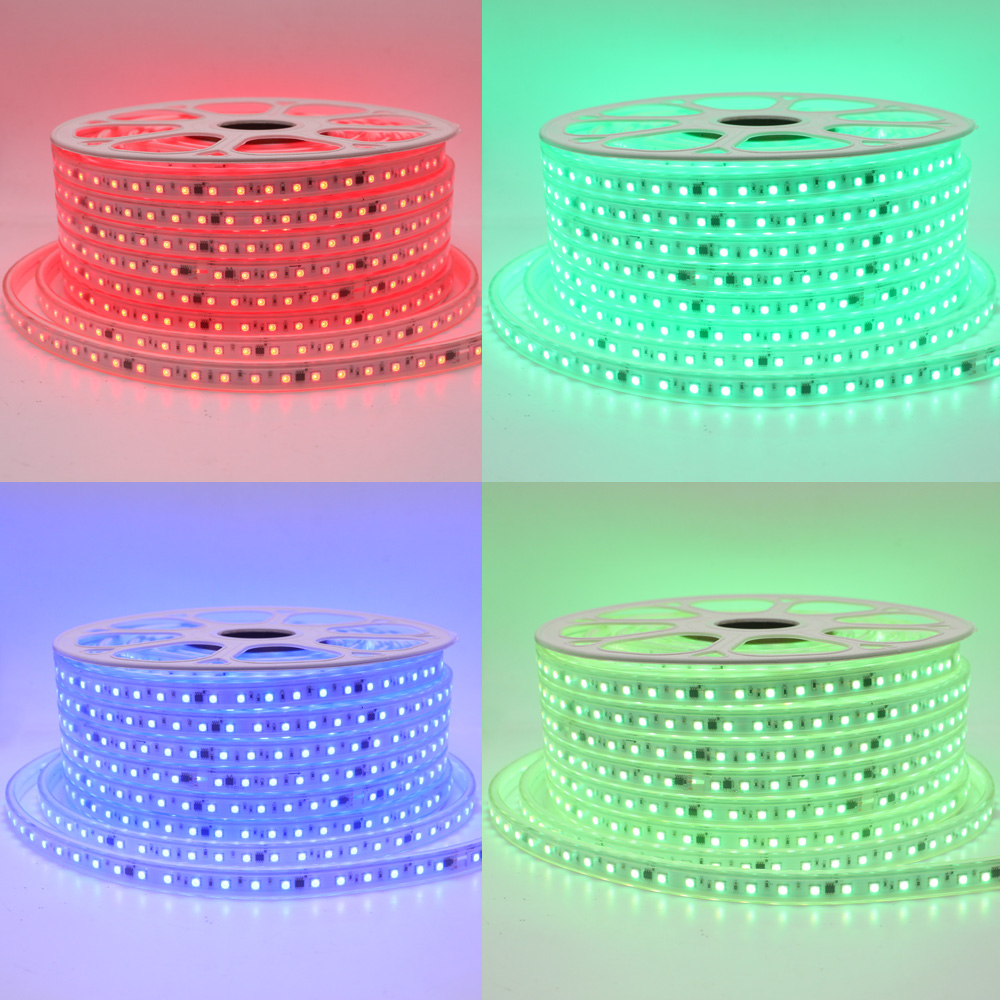 Color Modes Auto-Play 110V High-Voltage LED Color Chasing RGB Light Strip - No Controller Required Color Modes Auto-Play 110V High-Voltage LED Color Chasing RGB Light Strip - No Controller Required